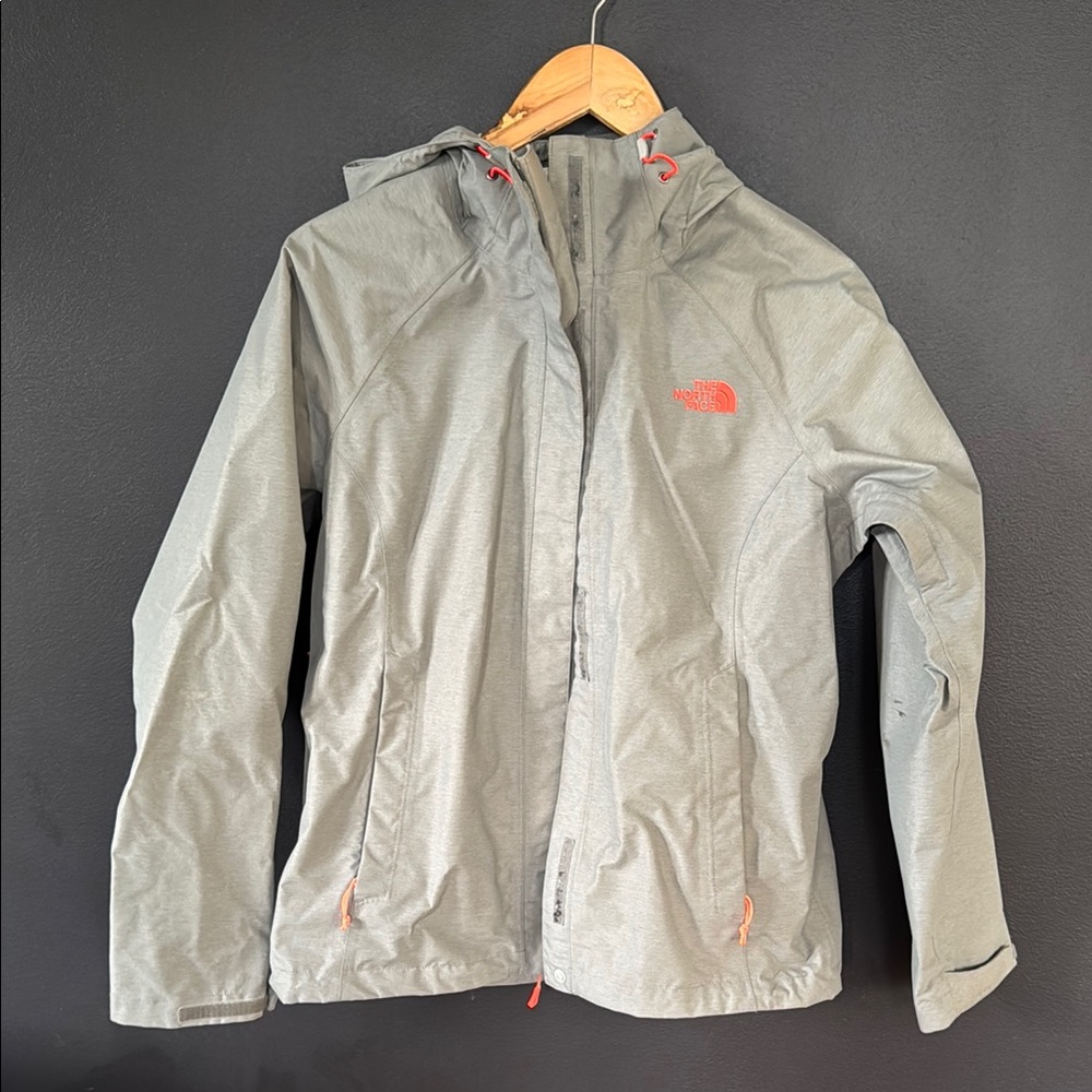 The North Face Gray Jacket with Coral Accents